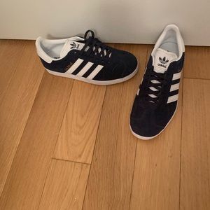 Navy suede Adidas sneakers